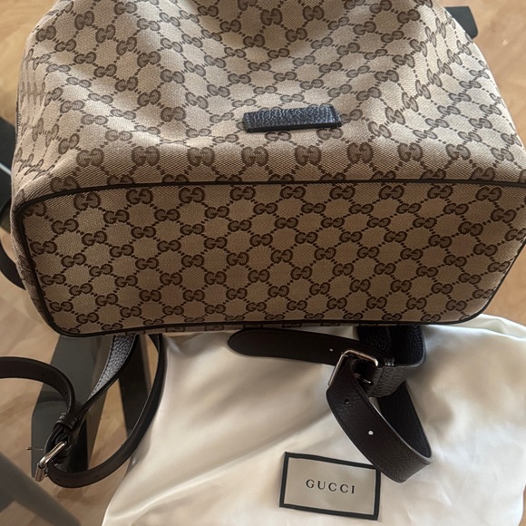 Gucci Tan Monogram Drawstring Backpack - Picture 7 of 16